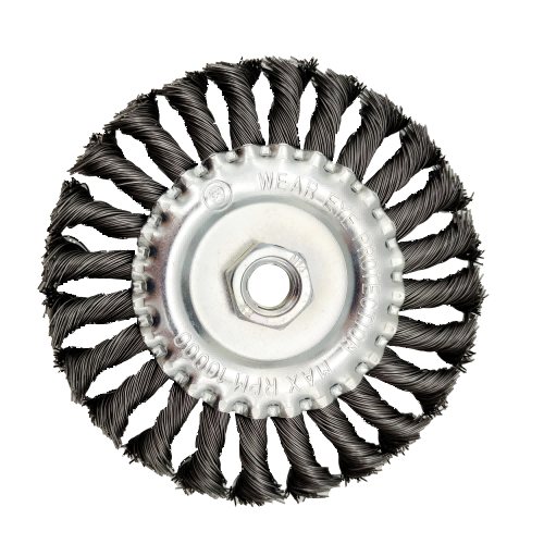 WIRE WHEEL BRUSH WITH KNOTTED WIRES