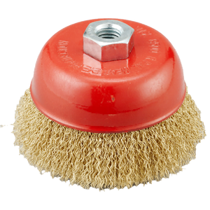 CUP BRUSH WITH CRIMPED WIRES